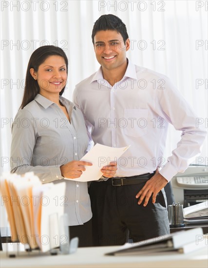 Portrait of  businesswoman and businessman.