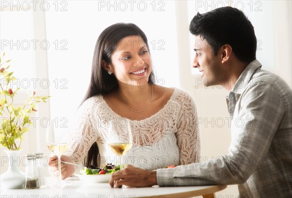 Couple in restaurant.