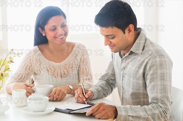 Couple enjoying tea.