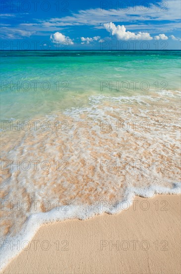 Mexico, Yucatan. Sandy beach and turquoise sea.