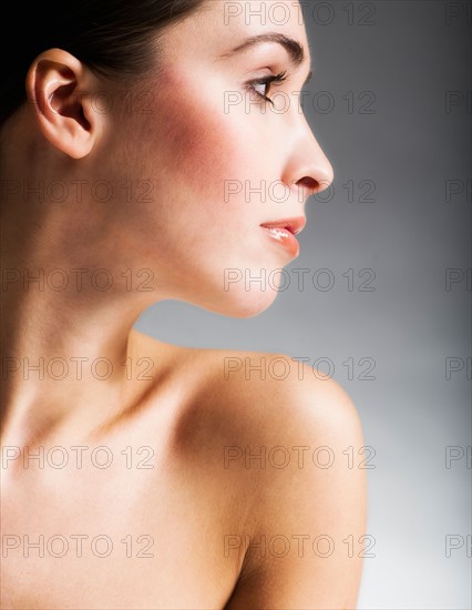 Profile of woman, studio short.
