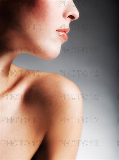 Profile of woman, studio short.