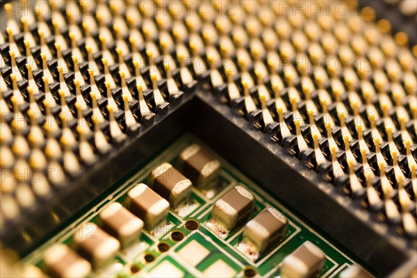 Studio shot of computer chip.