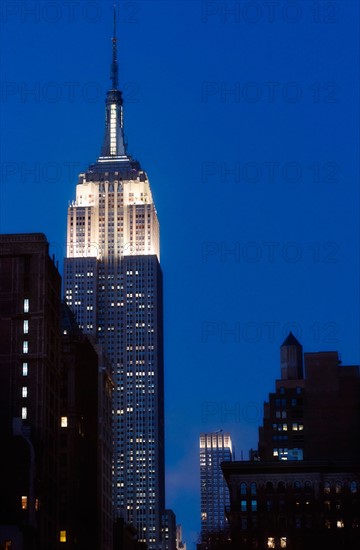 USA, New York, New York City. Empire State Building at dusk.