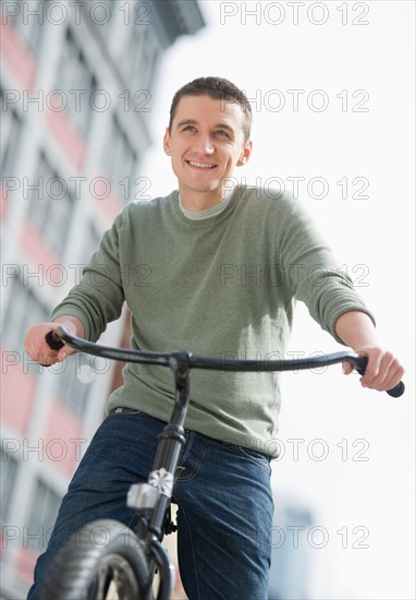 Man cycling.