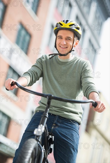 Man cycling.
