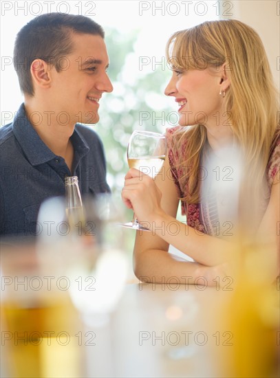 Couple drinking wine.