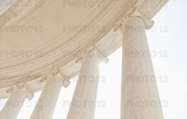 USA, Washington DC. Jefferson Memorial, Close up of columns.