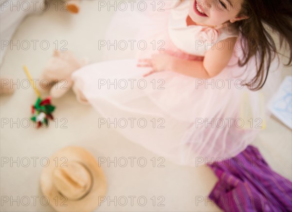 Small girl (4-5 years) dancing in tulle dress. Photo : Jamie Grill