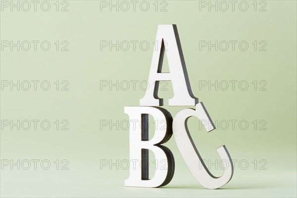 Studio shot of letters A B C. Photo : Kristin Lee