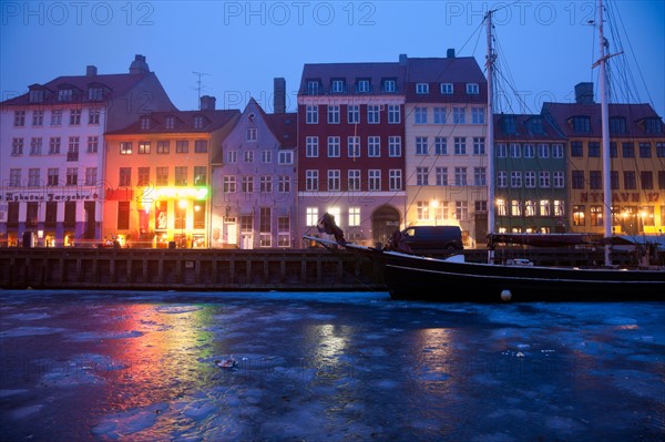 Denmark, Copenhagen. Nyhavn district on early winter morning. Photo : Henryk Sadura