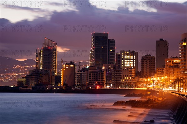 Lebanon, Beirut. Skyline at sunrise. Photo : Henryk Sadura