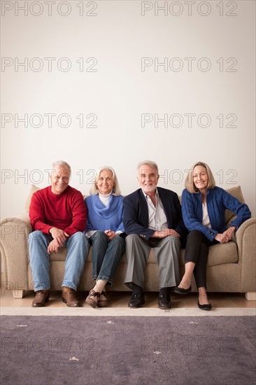 Two senior couples on sofa. Photo : Rob Lewine