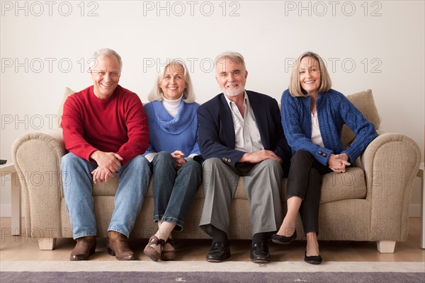 Two senior couples on sofa. Photo : Rob Lewine