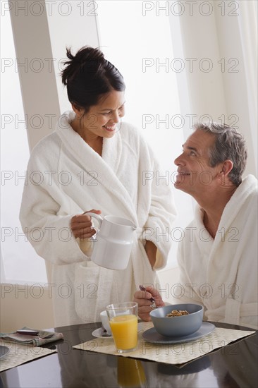 Couple having breakfast together. Photo : Rob Lewine