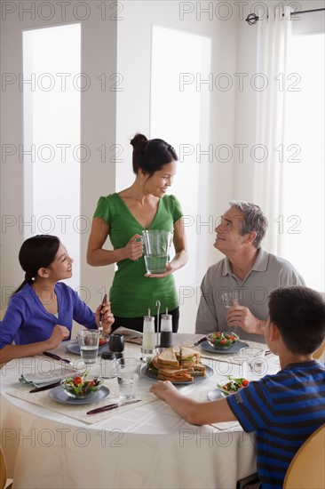 Family having breakfast together. Photo : Rob Lewine