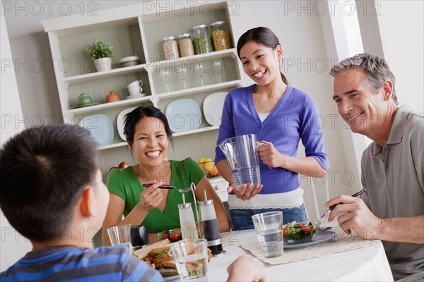 Family having breakfast together. Photo : Rob Lewine