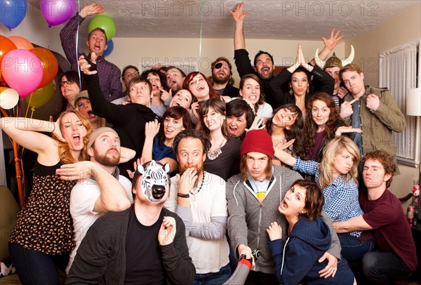 Group portrait at party. Photo : Jessica Peterson