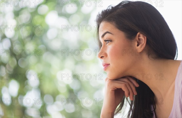 Profile of young woman.