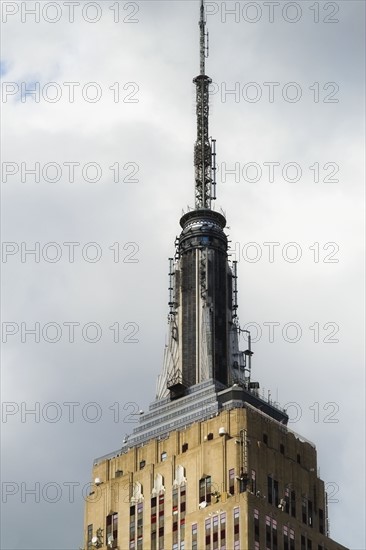 USA, New York City, Detail of Empire State Building.