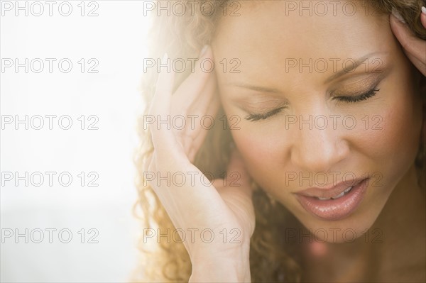 Woman with headache.