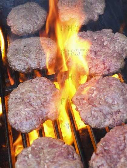 Hamburgers on bbq.