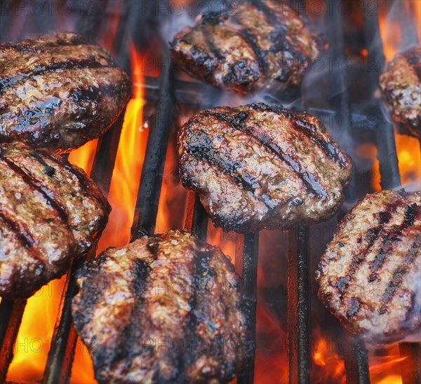 Hamburgers on bbq.