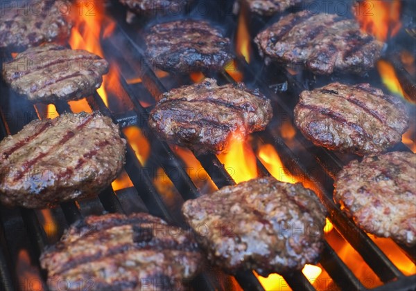 Hamburgers on bbq.