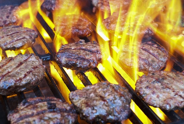 Hamburgers on bbq.