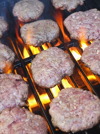 Hamburgers on bbq.