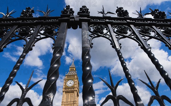 UK, England, London, Parliament gate and Big Ben.