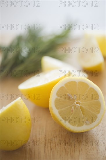 Lemon on chopping board. 
Photo : Jamie Grill