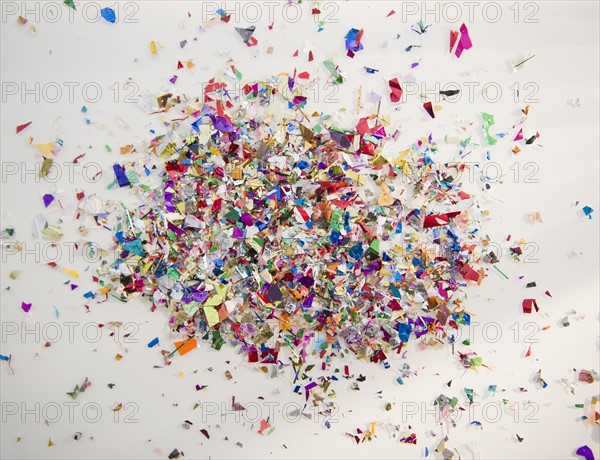 Close up of colorful confetti. 
Photo : Jamie Grill