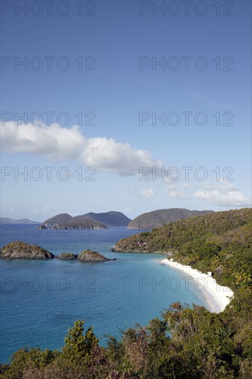 United States Virgin Islands, St. John, Landscape with sea bay. 
Photo: Winslow Productions