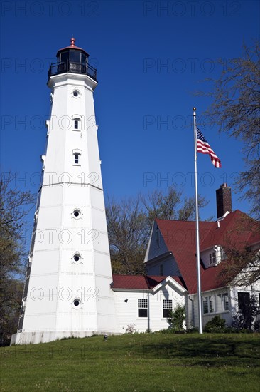 USA, Wisconsin, Milwaukee, View of Milwaukee lighthouse. 
Photo : Henryk Sadura