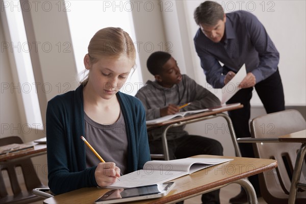 Teenagers(14-15) at school. 
Photo : Rob Lewine