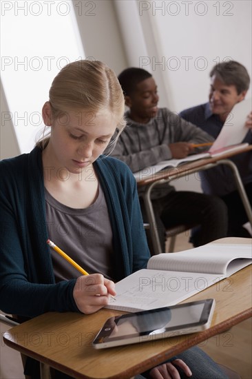 Teenagers(14-15) at school. 
Photo : Rob Lewine