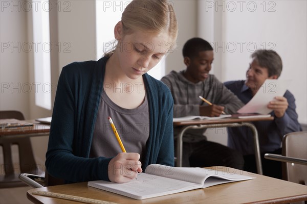 Teenagers(14-15) at school. 
Photo: Rob Lewine