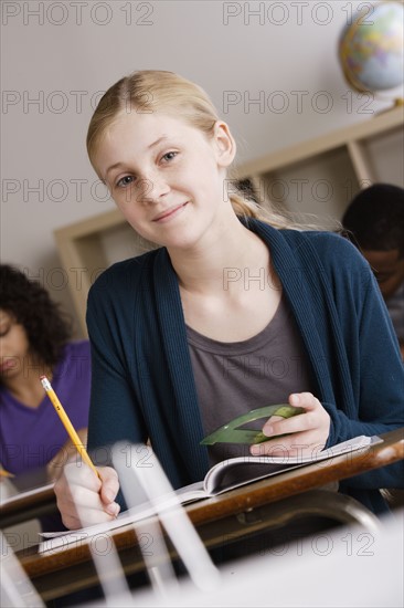 Teenage students (14-15, 16-17) at school. 
Photo : Rob Lewine