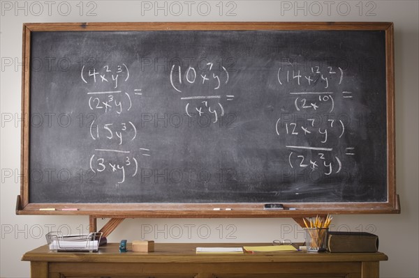 Blackboard during maths lesson. 
Photo : Rob Lewine