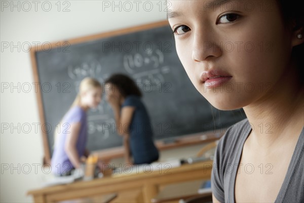 Teenage girls (14-15, 16-17) at school. 
Photo : Rob Lewine