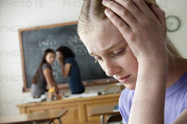 Teenage girls (14-15, 16-17) at school. 
Photo : Rob Lewine