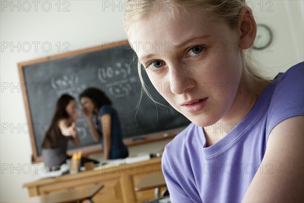 Teenage girls (14-15, 16-17) at school. 
Photo : Rob Lewine