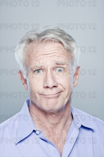 Portrait of confused senior man, studio shot.
Photo: Rob Lewine