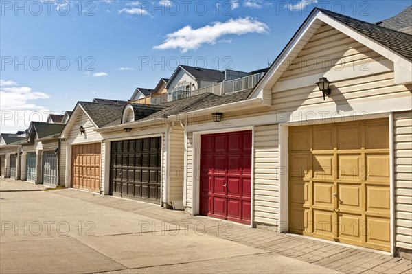 Canada, Ontario, Toronto, Row of garages. 
Photo: Elena Elisseeva