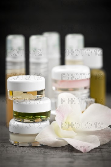 Skincare products, studio shot. 
Photo : Elena Elisseeva