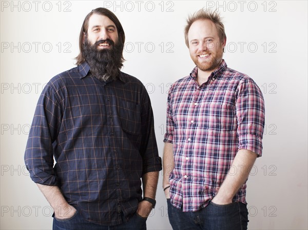 Two bearded males posing together. 
Photo: Jessica Peterson