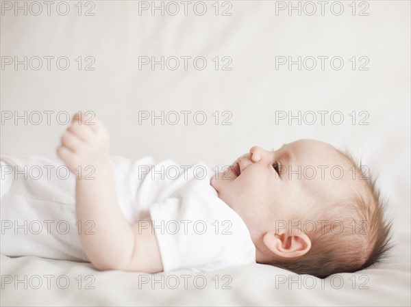 Portrait of baby boy (2-5 months) . 
Photo: Jessica Peterson