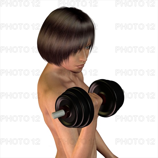 Androgynic person doing workout. 
Photo : Calysta Images