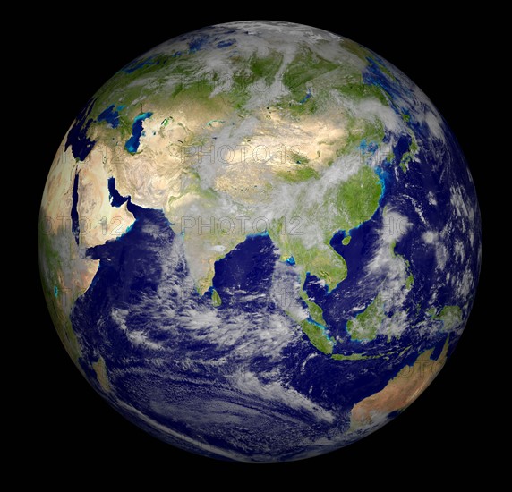 Digitally generated image of planet earth. 
Photo: Calysta Images